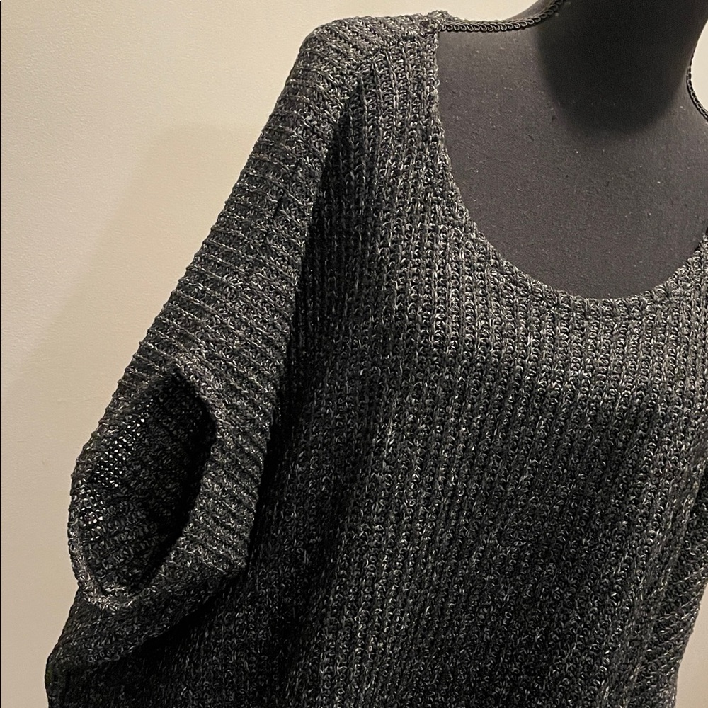 Talulah Oversized Open Knit Top Size S Black Gray Bohemian Relaxed Fit
